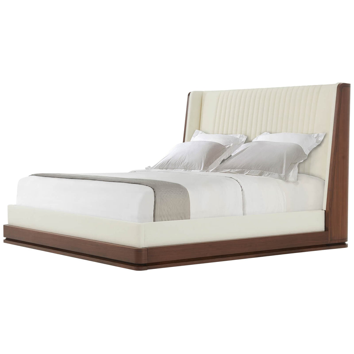 Theodore Alexander Sleeping Coronet Walnut and Upholstered Channel Super King Bed House of Isabella UK