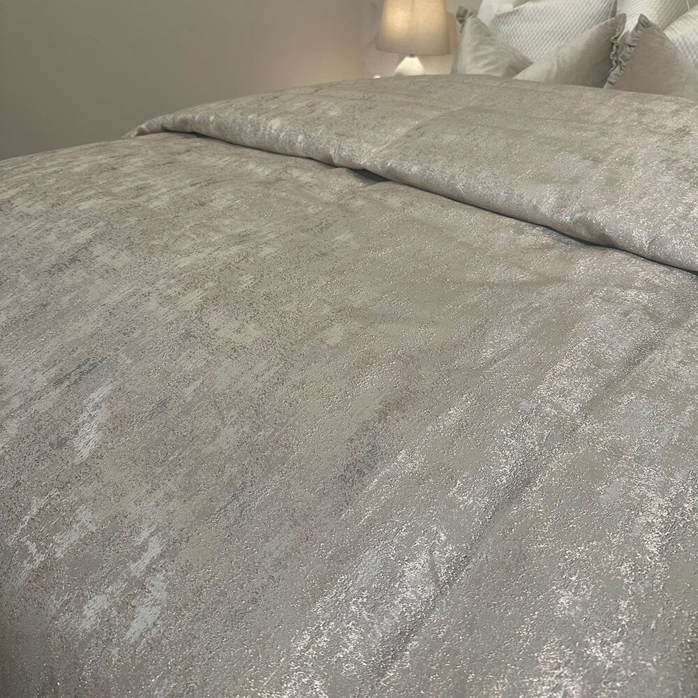 Tiana Cream & Gold Abstract Print Bedspread