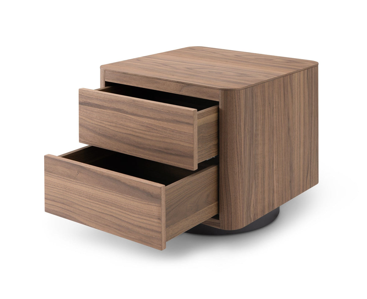 Tommy Franks Coin Bedside Table - Light Walnut House of Isabella UK