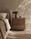 Tommy Franks Coin Bedside Table - Light Walnut House of Isabella UK