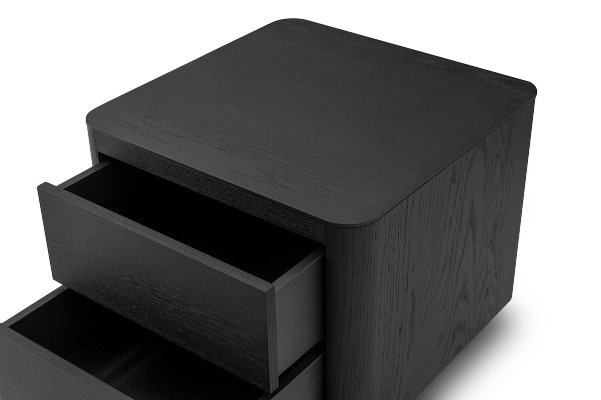 Tommy Franks Coin Bedside Table - Smoke Oak House of Isabella UK