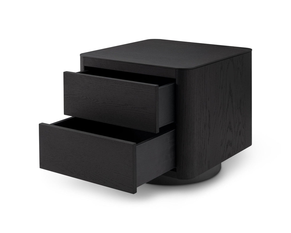 Tommy Franks Coin Bedside Table - Smoke Oak House of Isabella UK