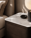 Tommy Franks Coin Bedside Table - Smoke Oak & Marble House of Isabella UK