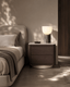 Tommy Franks Coin Bedside Table - Smoke Oak & Marble House of Isabella UK