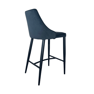 Tommy Franks Dining Alain Bar Stool - Essence Grey Velvet House of Isabella UK