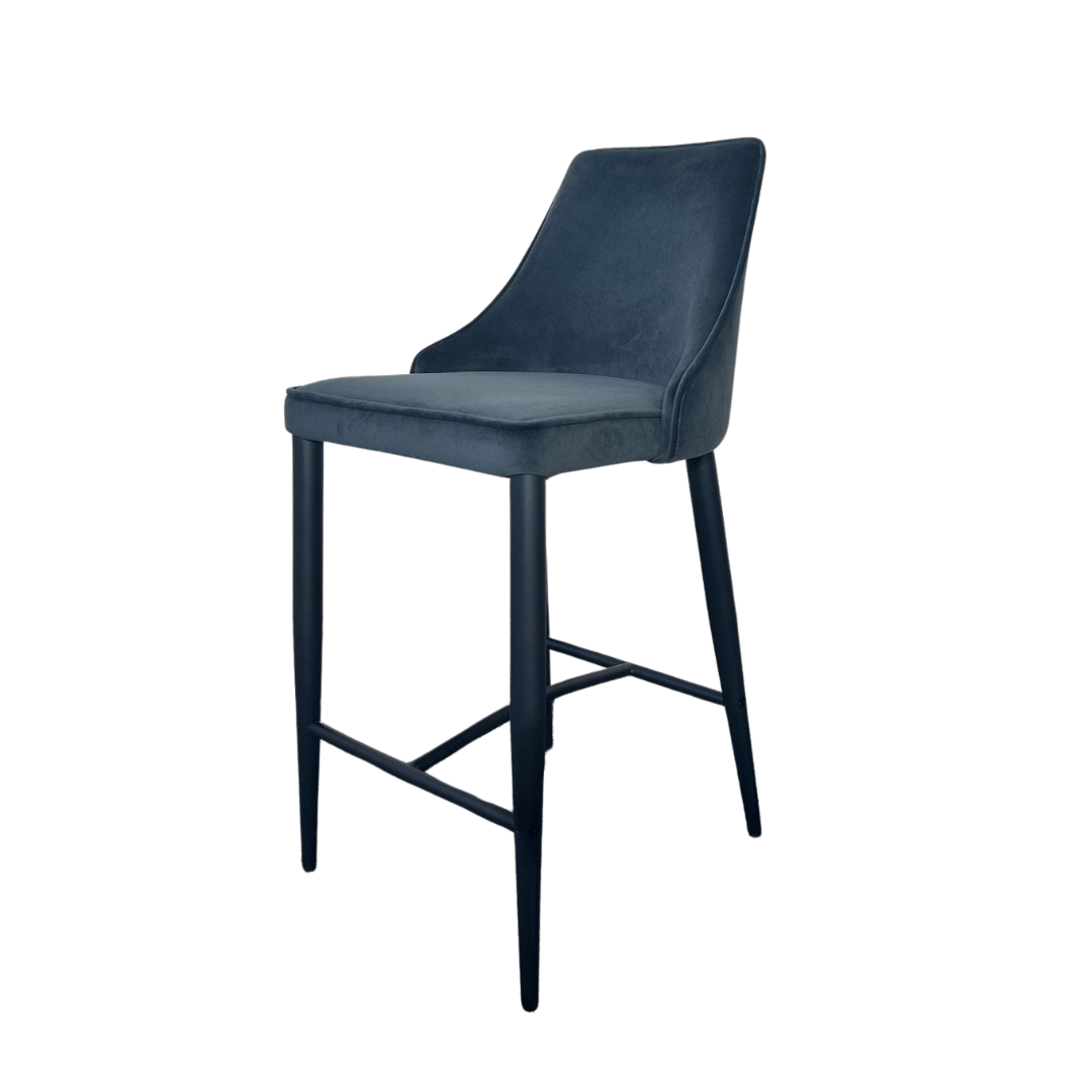 Tommy Franks Dining Alain Bar Stool - Essence Grey Velvet House of Isabella UK