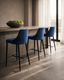Tommy Franks Dining Alain Bar Stool - Navy Velvet House of Isabella UK