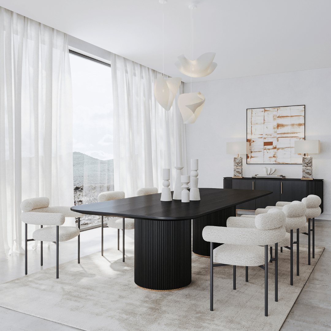 Alita Dining Chair - Chex Polar Bouclé.