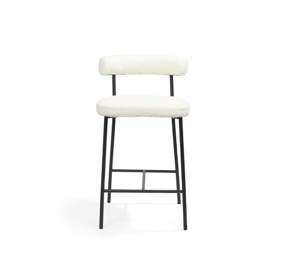 Tommy Franks Dining Alita Stool - Chex Bouclé Polar House of Isabella UK