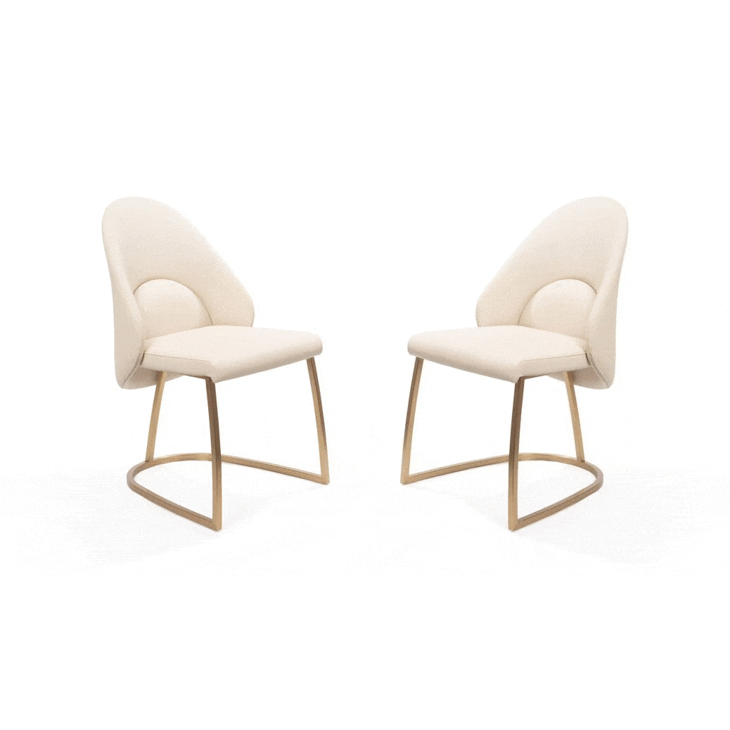 Tommy Franks Dining Banzena Dining Chair - Set of 2 - Cream House of Isabella UK