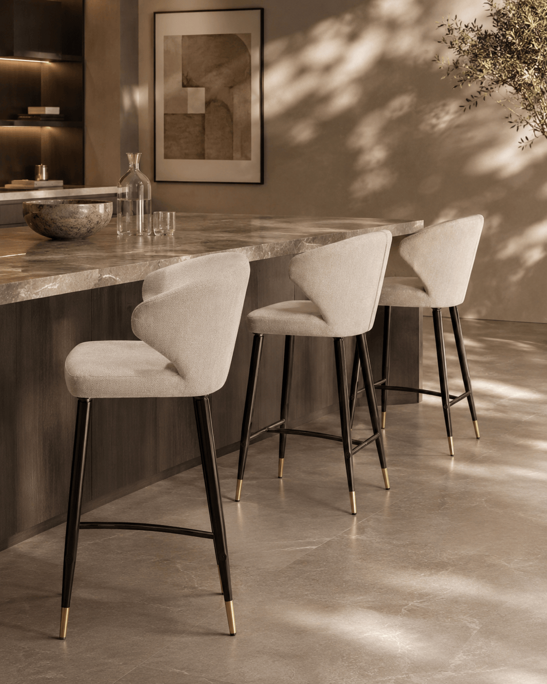Tommy Franks Dining Bellroy Bar Stool - Light Beige House of Isabella UK