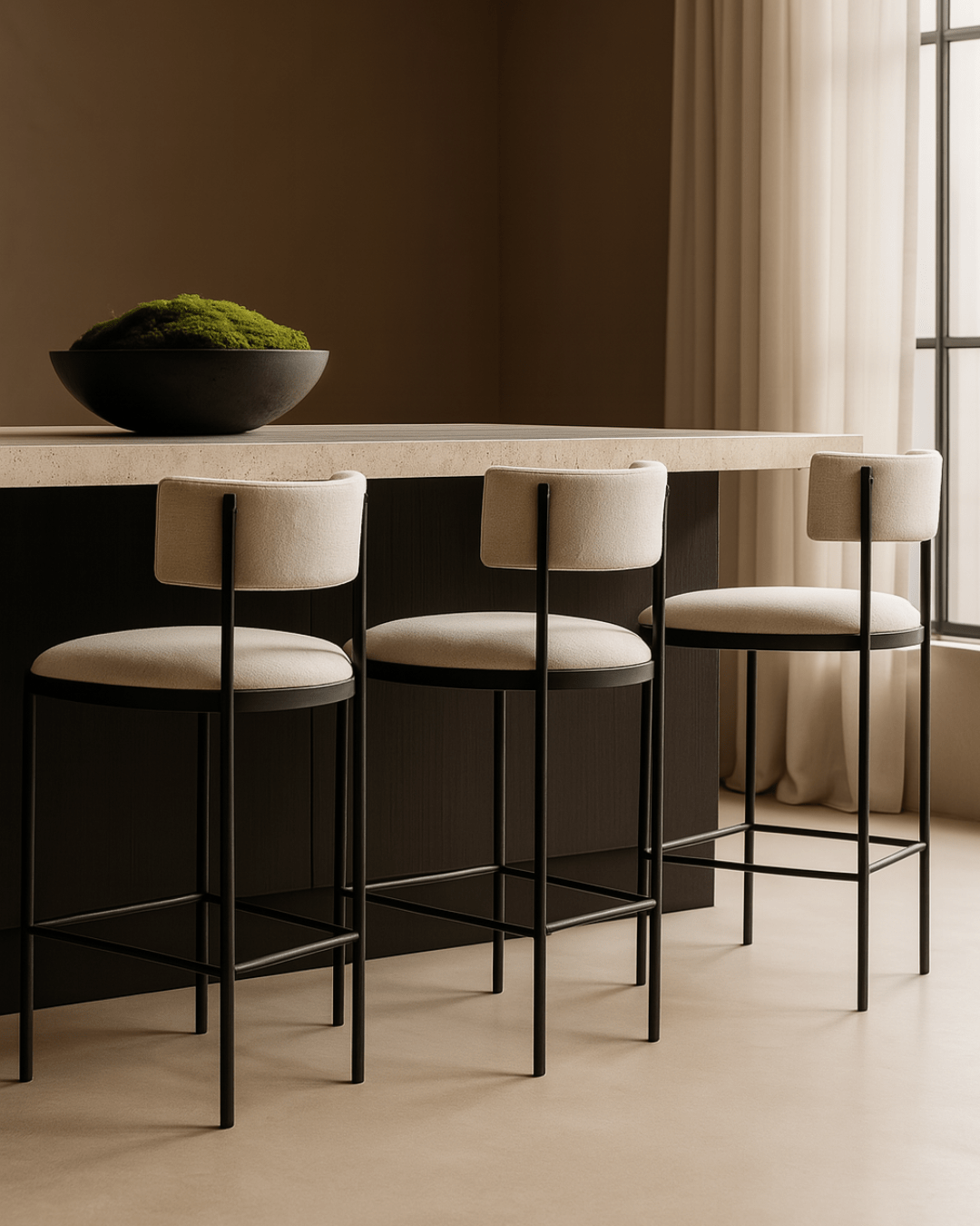 Tommy Franks Dining Envie I Counter Stool - Giselle Grey Beige House of Isabella UK