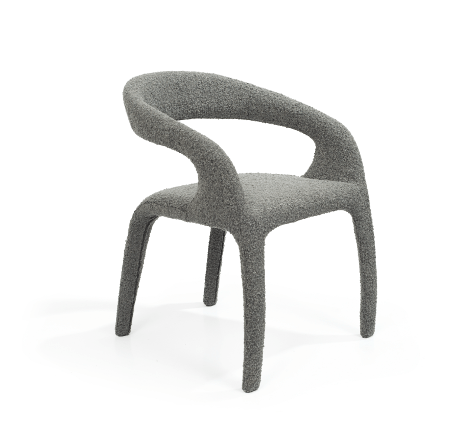 Escada Dining Chair - Chex Bouclé Charcoal.