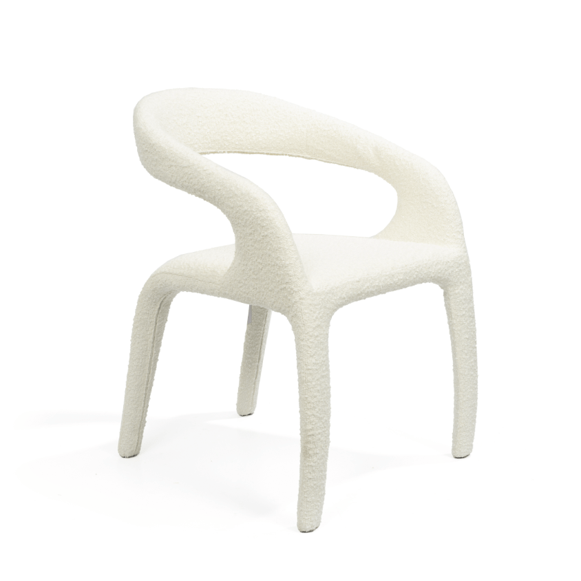 Escada Dining Chair - Chex Bouclé Polar.