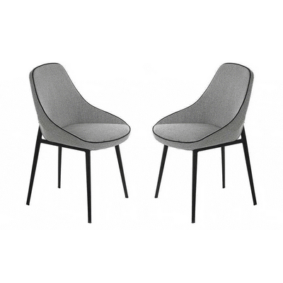 Tommy Franks Dining Fil Dining Chair - Set of 2 - Grey House of Isabella UK