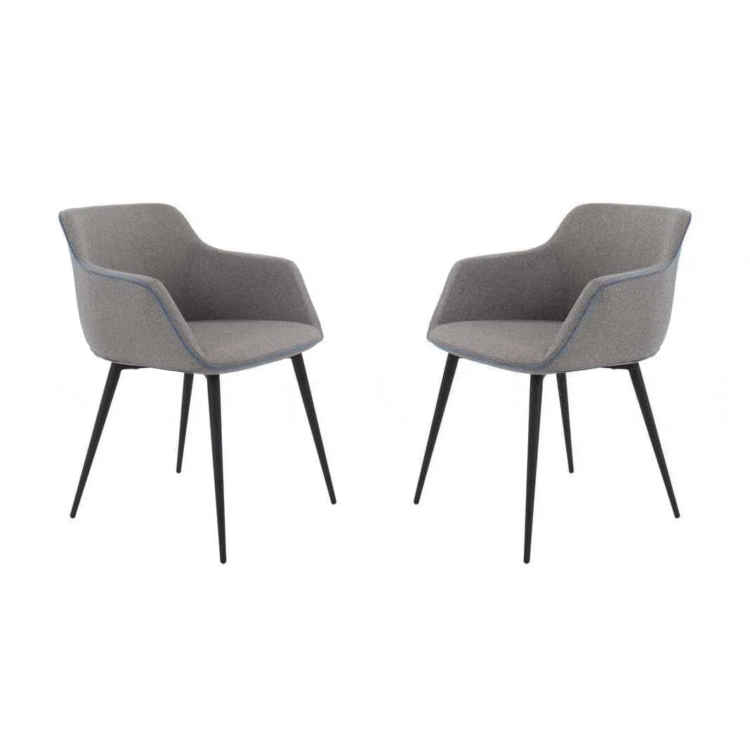 Tommy Franks Dining Fury Dining Chair - Set of 2 - Light Grey House of Isabella UK