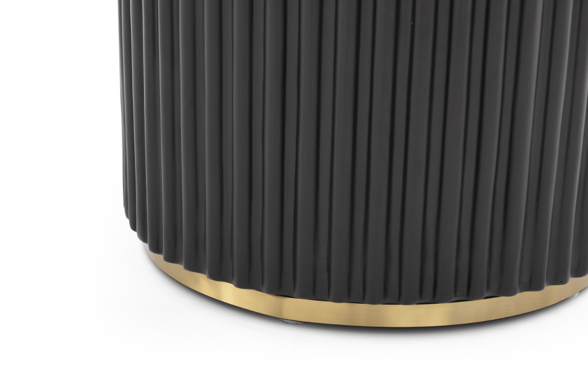 Lantine 240 Dining Table - Black Oak & Brass.