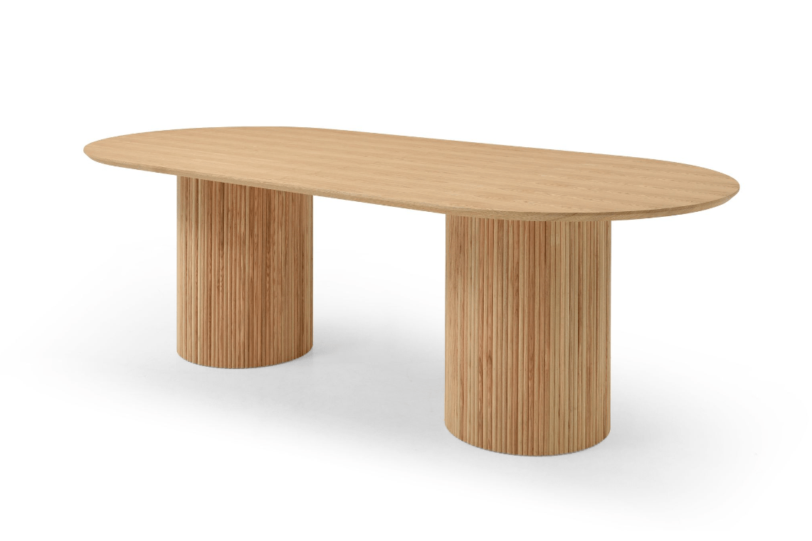 Lantine 240 Dining Table - Pill Shaped - Ash Oak.