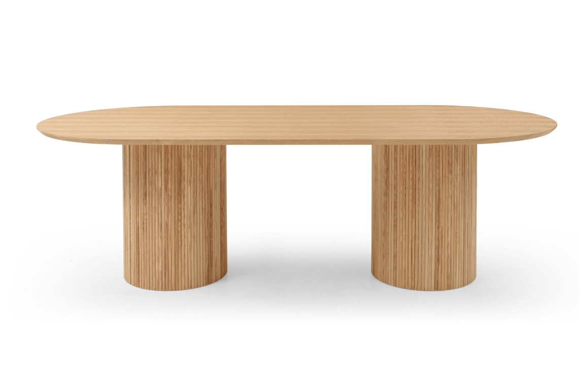Lantine 240 Dining Table - Pill Shaped - Ash Oak.