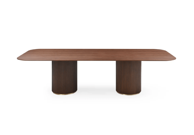 Lantine 240 Dining Table – Walnut & Brass.