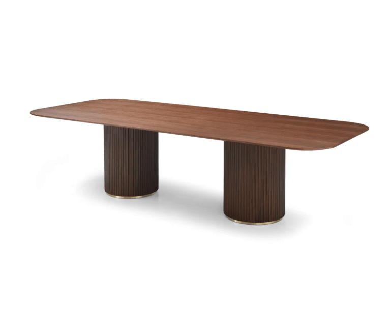 Lantine 240 Dining Table – Walnut & Brass.