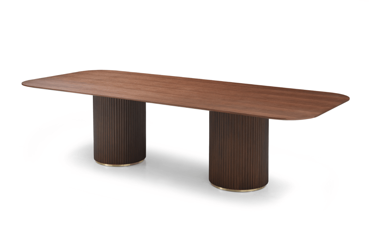 Lantine 280 Dining Table - Walnut & Brass.
