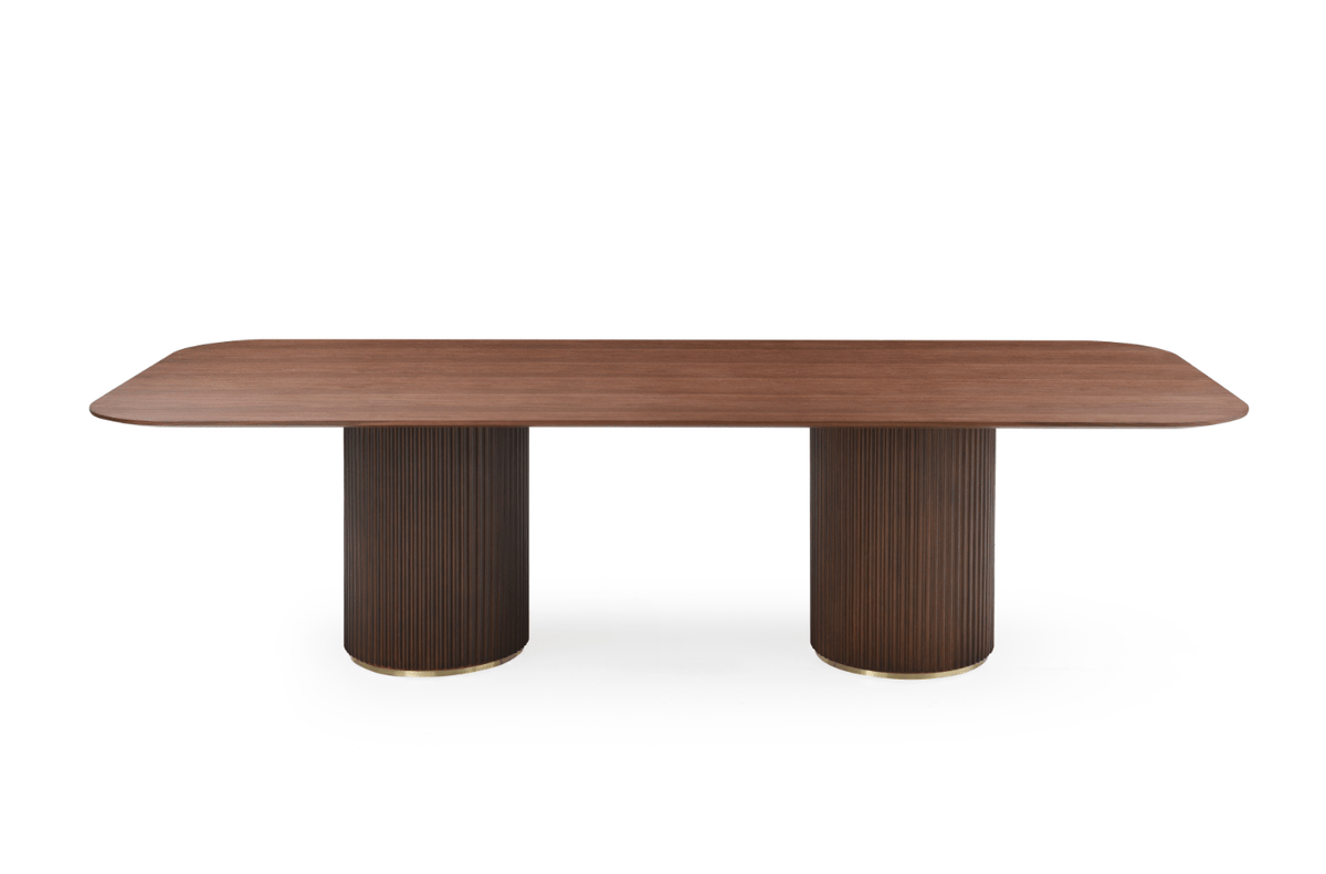 Lantine 280 Dining Table - Walnut & Brass.