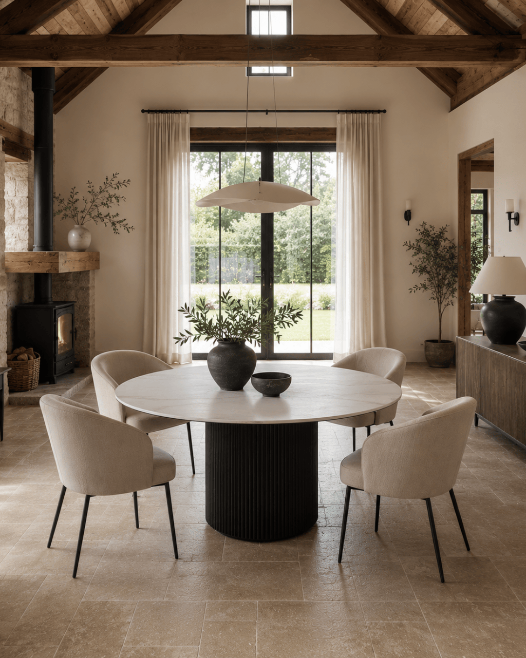 Tommy Franks Dining Lantine Marble 120 Dining Table House of Isabella UK