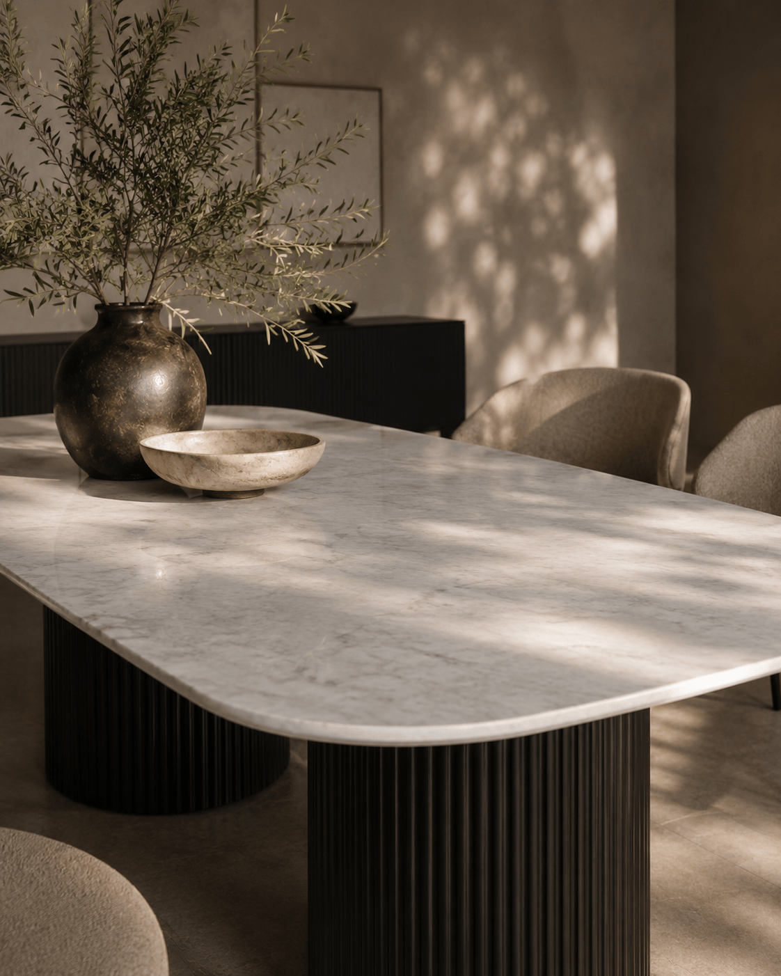 Tommy Franks Dining Lantine Marble 240 Dining Table – Matt Black House of Isabella UK