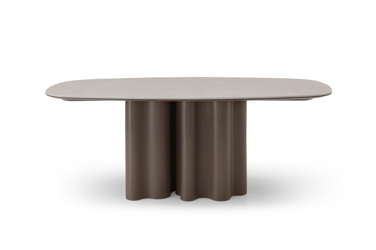 Tommy Franks Dining Moon Dining Table - 200 - Cocoa & Cream Ceramic House of Isabella UK
