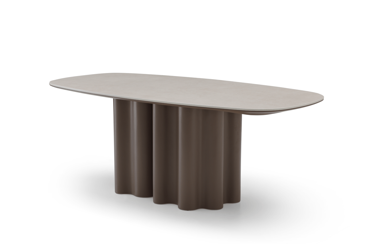 Tommy Franks Dining Moon Dining Table - 200 - Cocoa & Cream Ceramic House of Isabella UK
