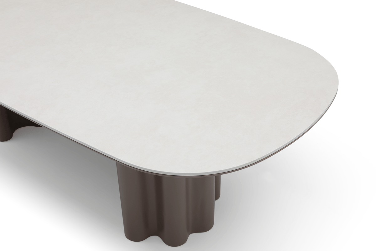 Tommy Franks Dining Moon Dining Table - 240 - Cocoa & Cream Ceramic House of Isabella UK