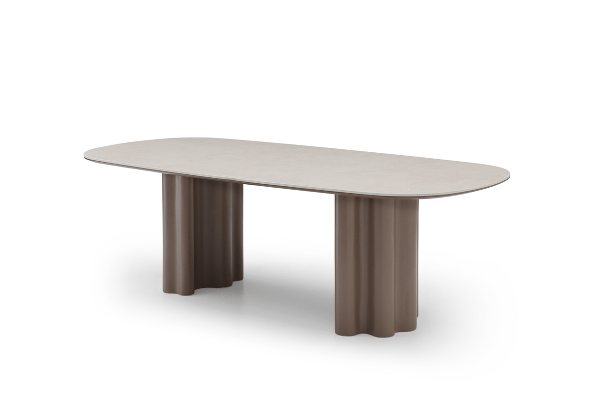 Tommy Franks Dining Moon Dining Table - 240 - Cocoa & Cream Ceramic House of Isabella UK