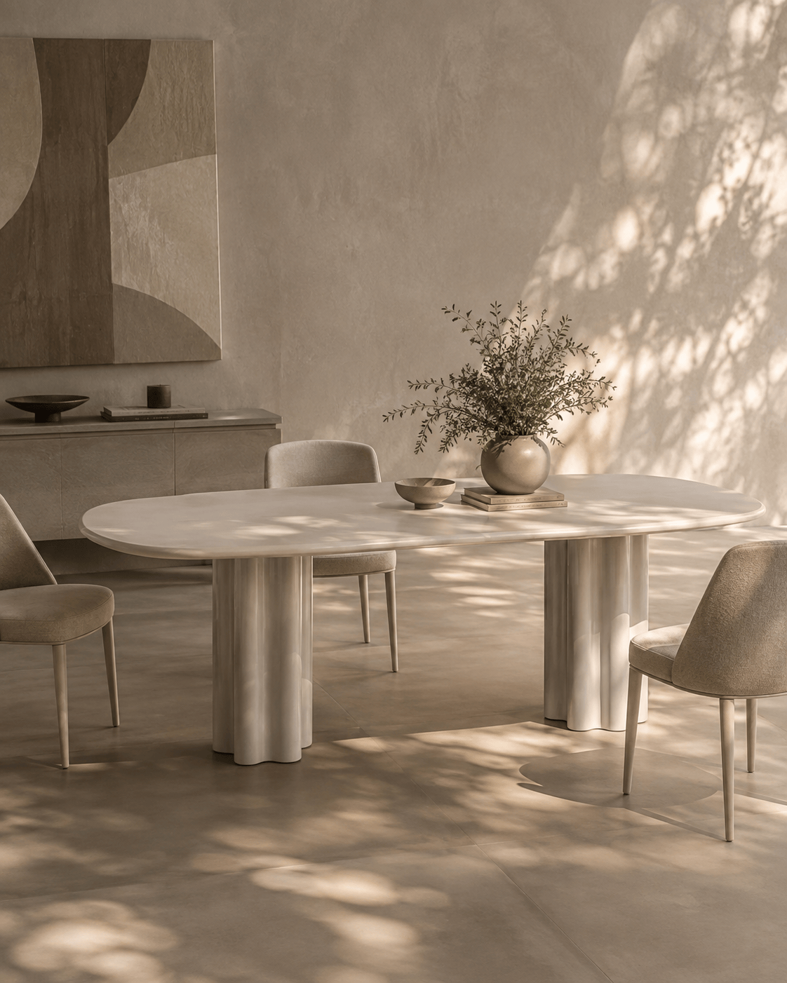 Tommy Franks Dining Moon Dining Table 240 - Matte Beige House of Isabella UK