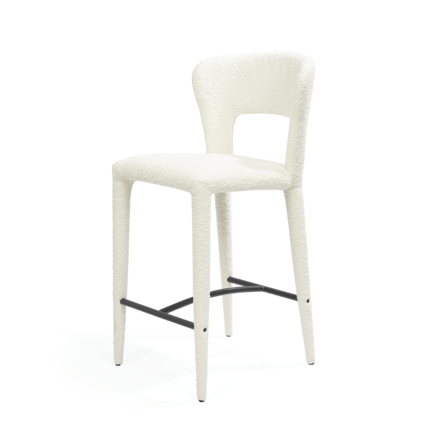 Tommy Franks Dining Pari I Bar Stool - Chex Polar Bouclé House of Isabella UK