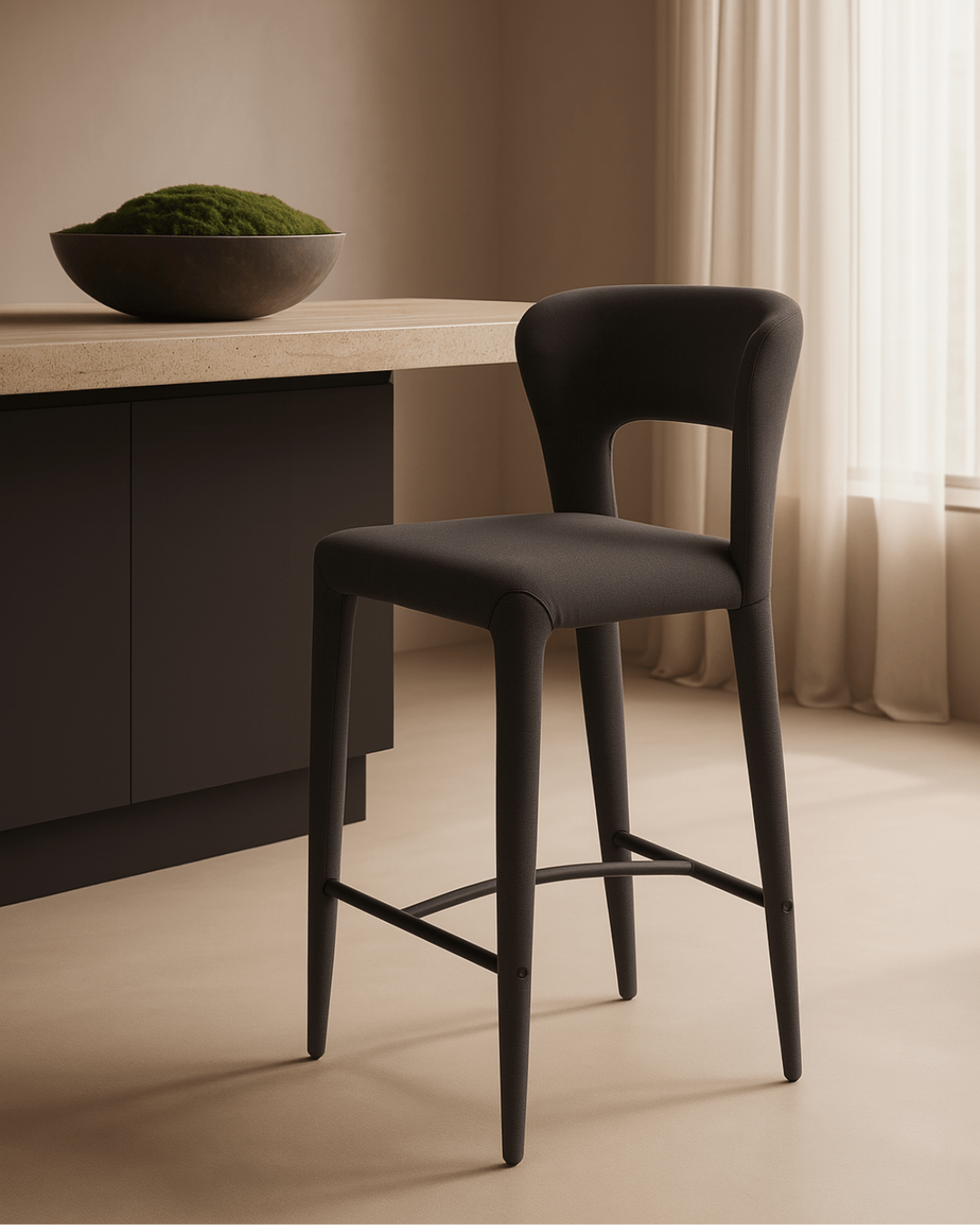 Tommy Franks Dining Pari I Bar Stool - Luxe Cinder Grey House of Isabella UK
