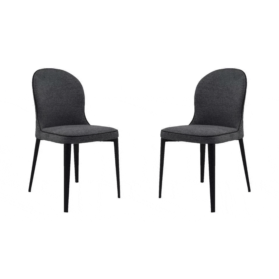 Tommy Franks Dining Percio Dining Chair - Set of 2 - Charcoal House of Isabella UK