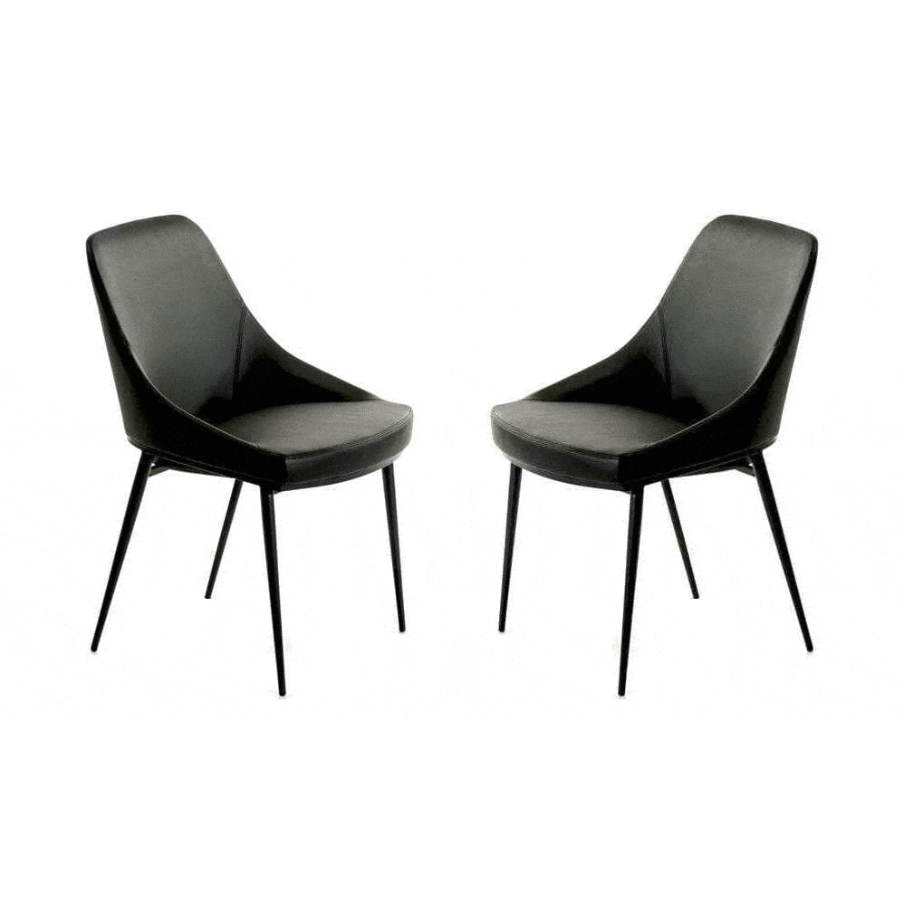 Tommy Franks Dining Scande Dining Chair - Set of 2 - Mustang Black House of Isabella UK