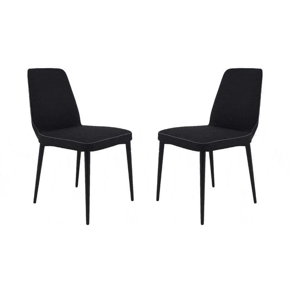 Tommy Franks Dining Soho Dining Chair - Set of 2 - Black House of Isabella UK