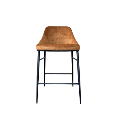 Tommy Franks Dining Vai Barstool - Bella Velour Amber House of Isabella UK