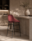 Tommy Franks Dining Vai Barstool - Bella Velour Coral House of Isabella UK