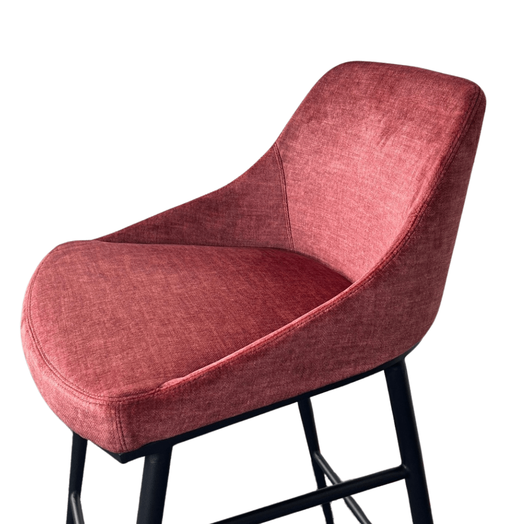 Vai Barstool - Bella Velour Coral.