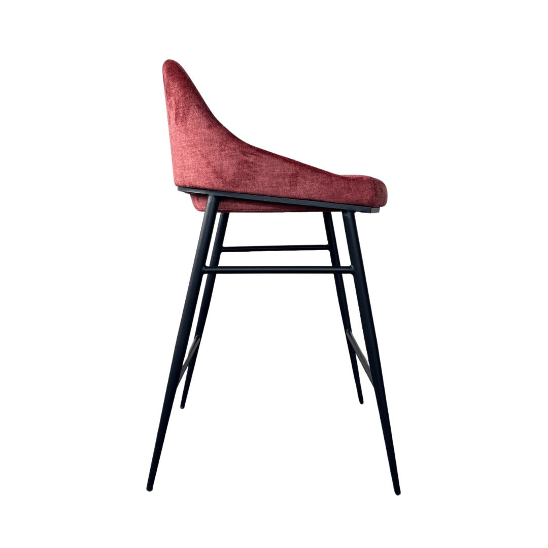 Vai Barstool - Bella Velour Coral.
