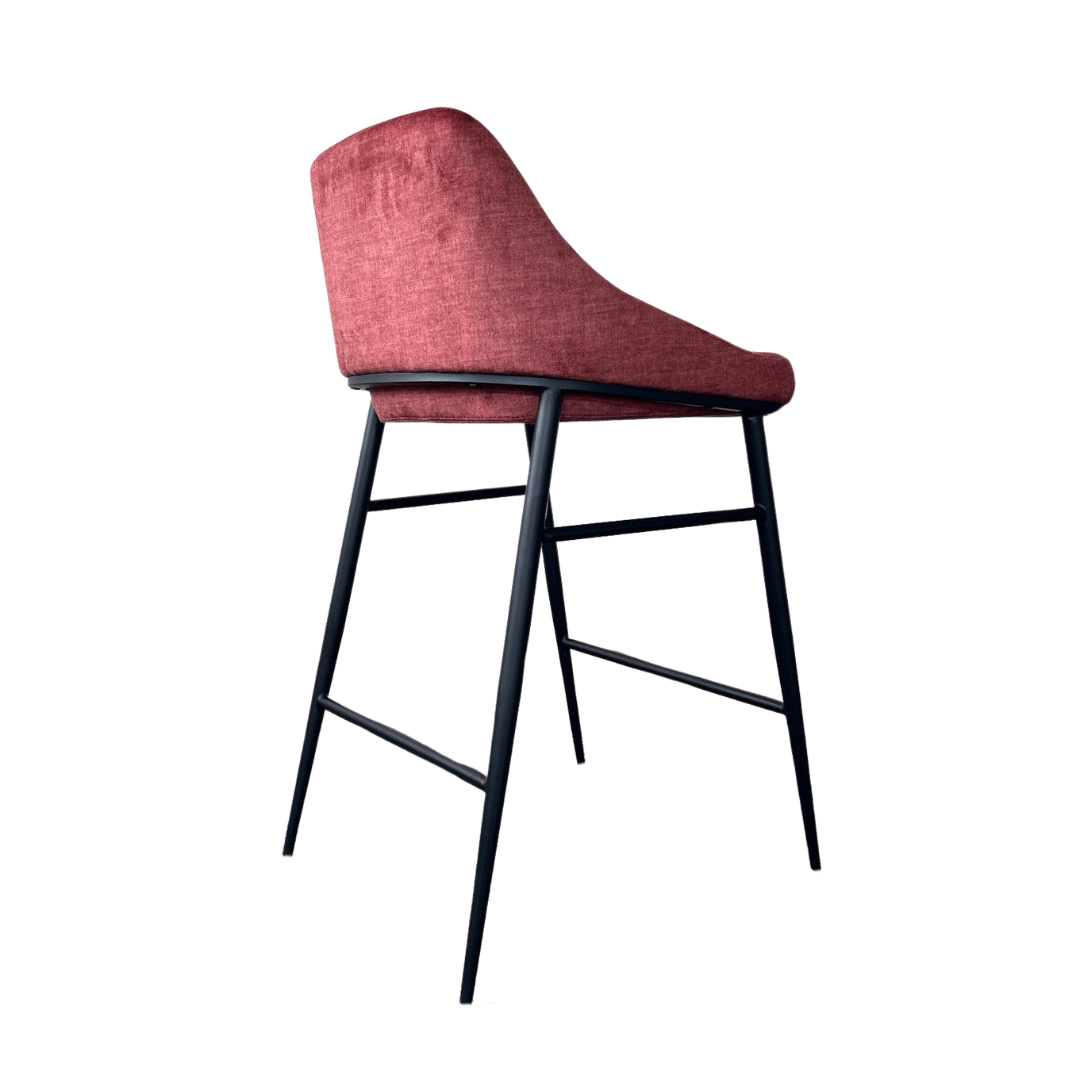 Vai Barstool - Bella Velour Coral.