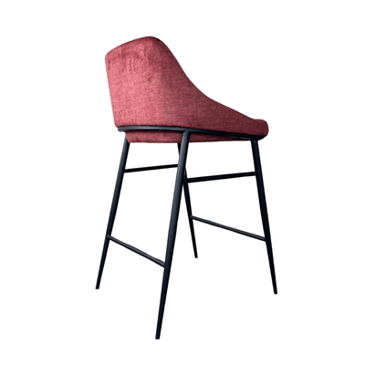 Tommy Franks Dining Vai Barstool - Bella Velour Coral House of Isabella UK