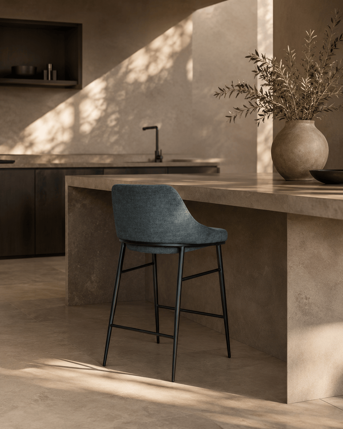 Tommy Franks Dining Vai Barstool - Bella Velour Pacific House of Isabella UK