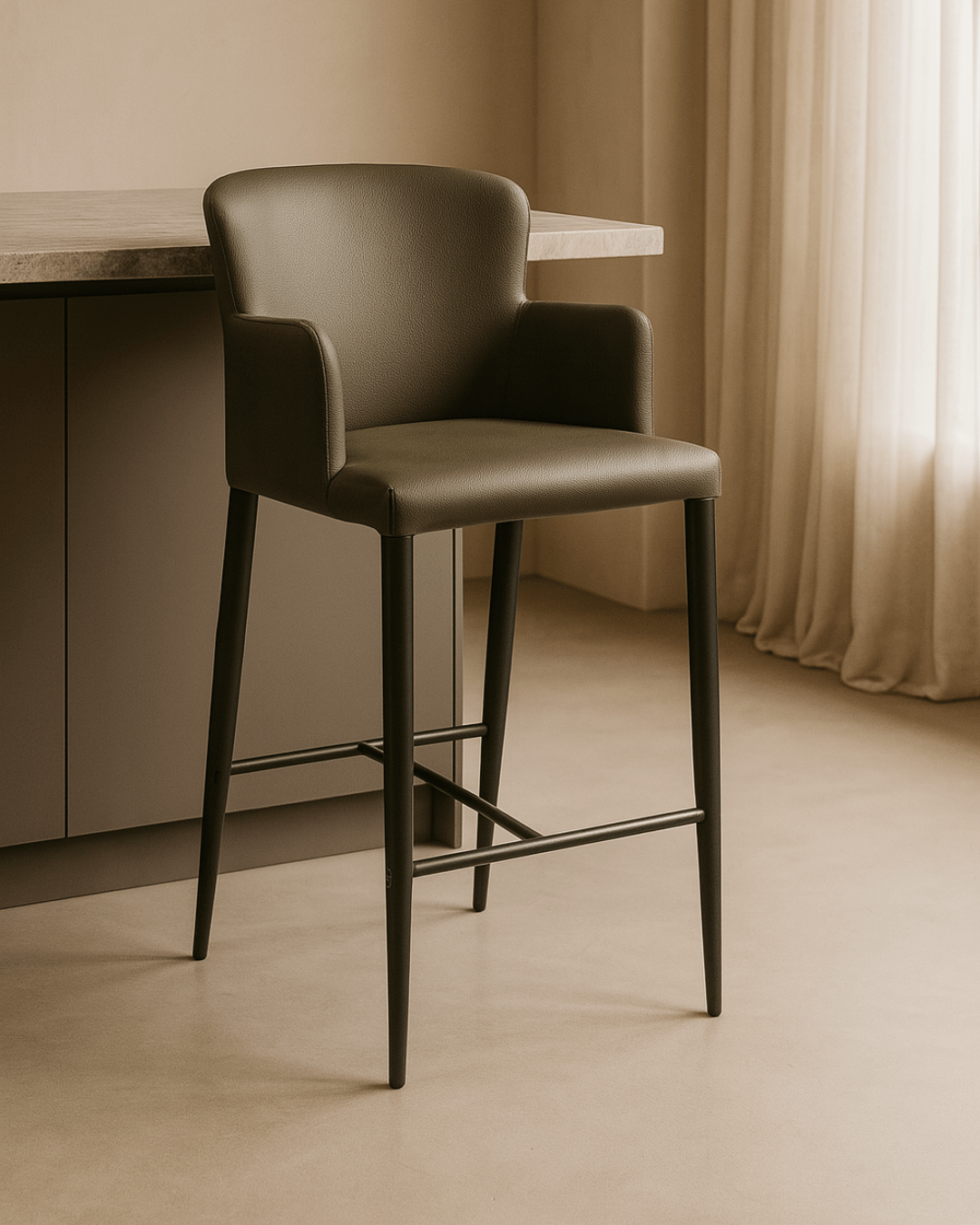 Tommy Franks Dining Varsi Counter Stool - Baretta Green House of Isabella UK