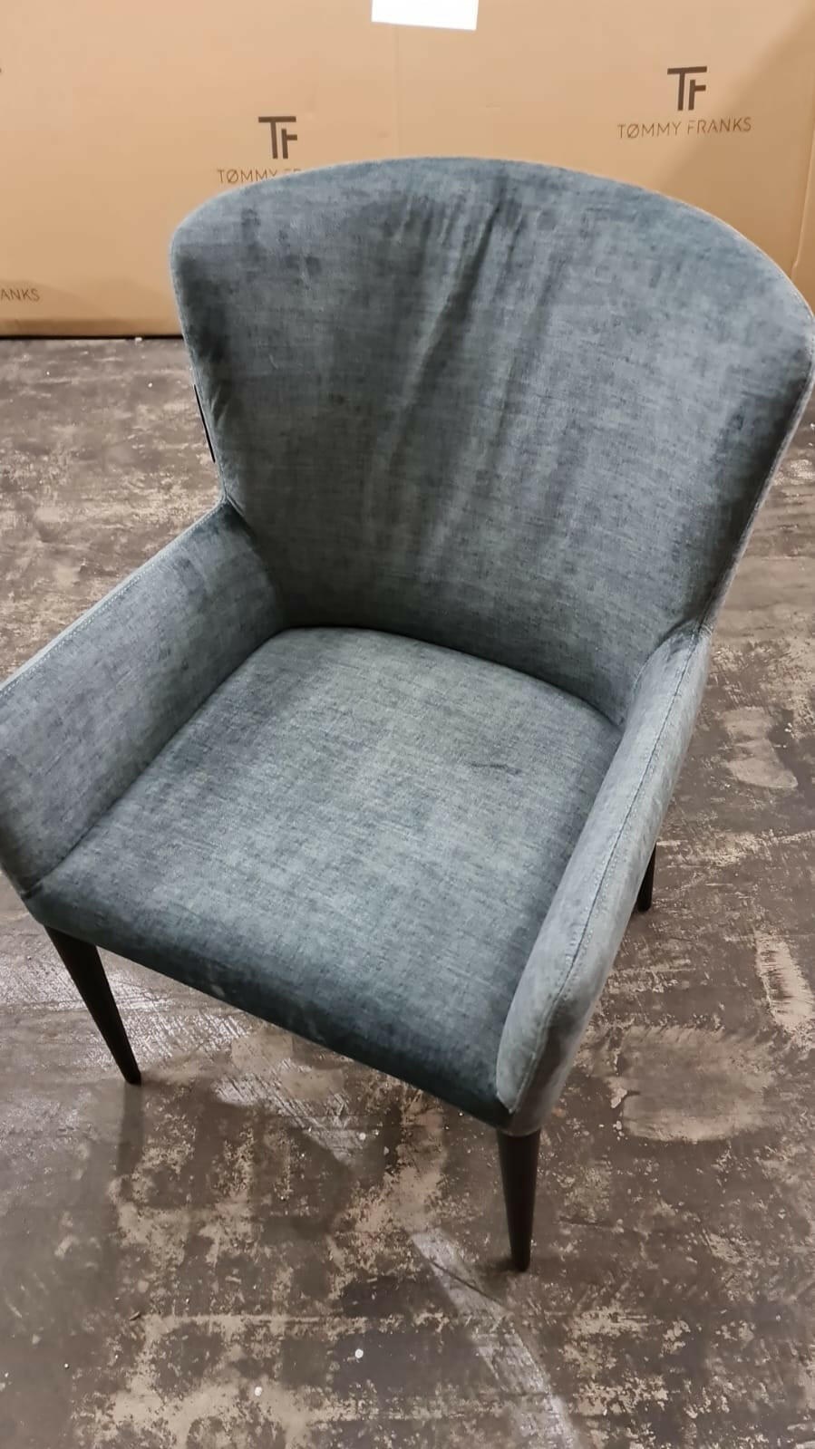 Varsi Dining Chair - Bella Blue Velvet - Set of 2 ( Marked ) | OUTLET.