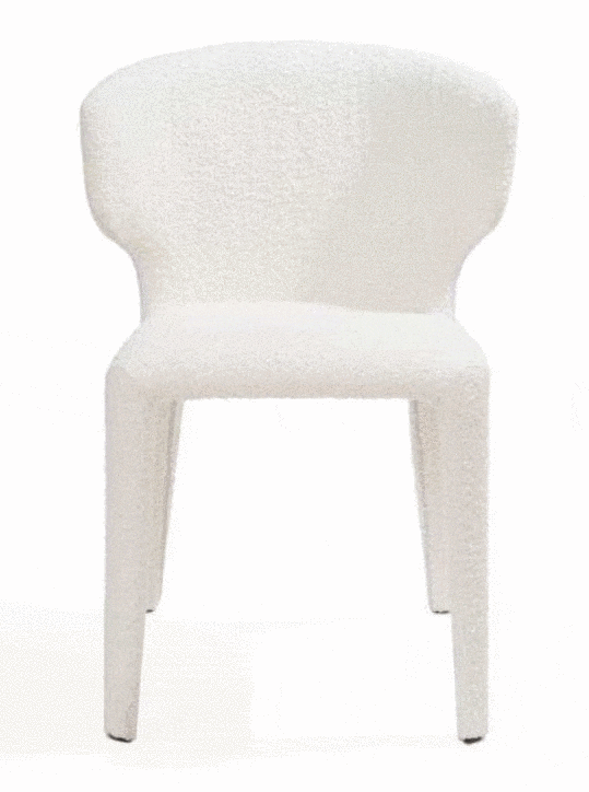 Vela Dining Chair - Chex Polar BouclÃ©.