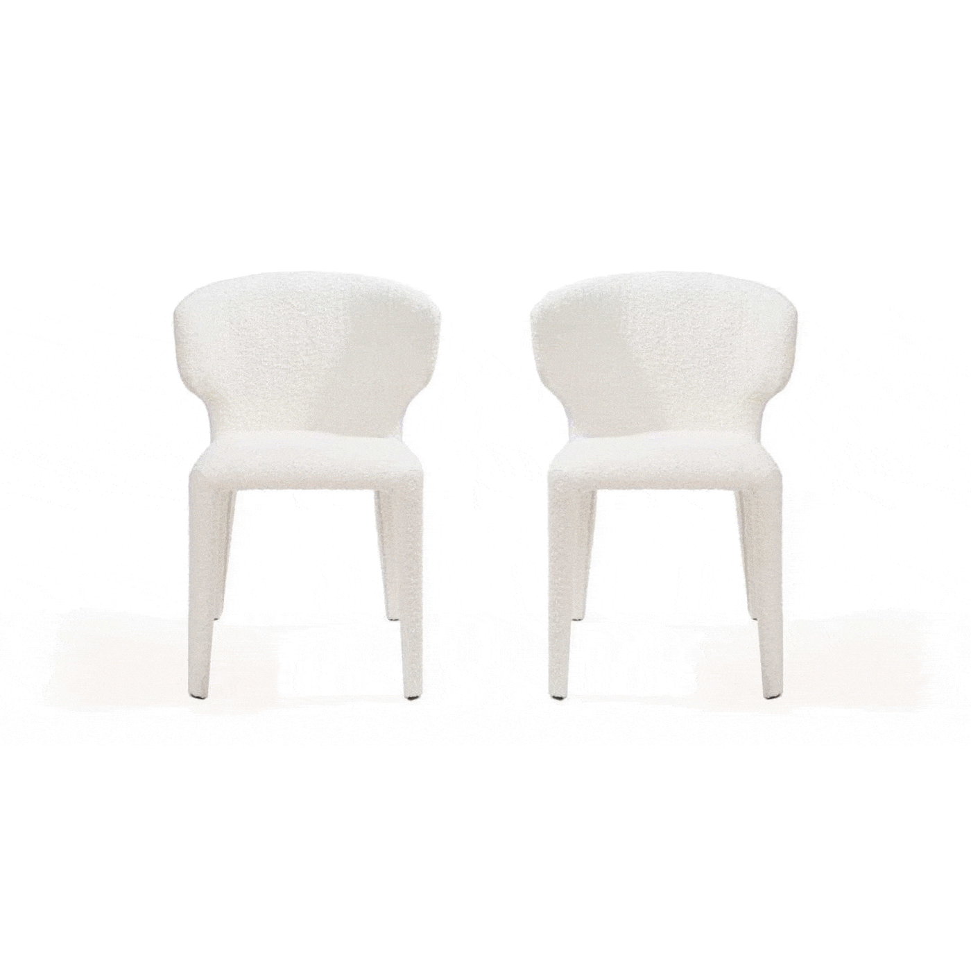 Tommy Franks Dining Vela Dining Chair - Set of 2 - Chex Polar Bouclé House of Isabella UK